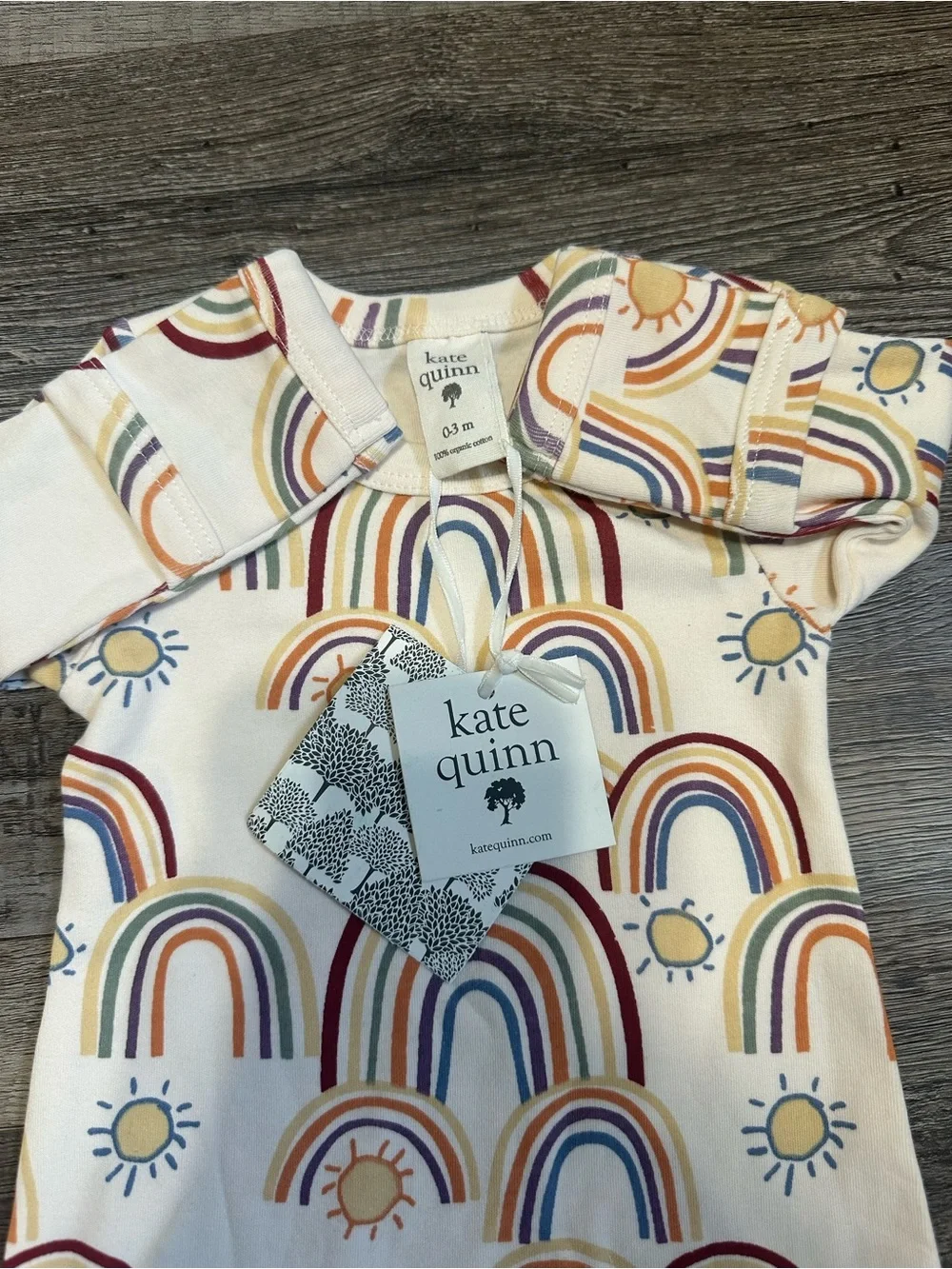 0-3m kate quinn Cream Rainbow & Sun baby Sleep Sack Gown